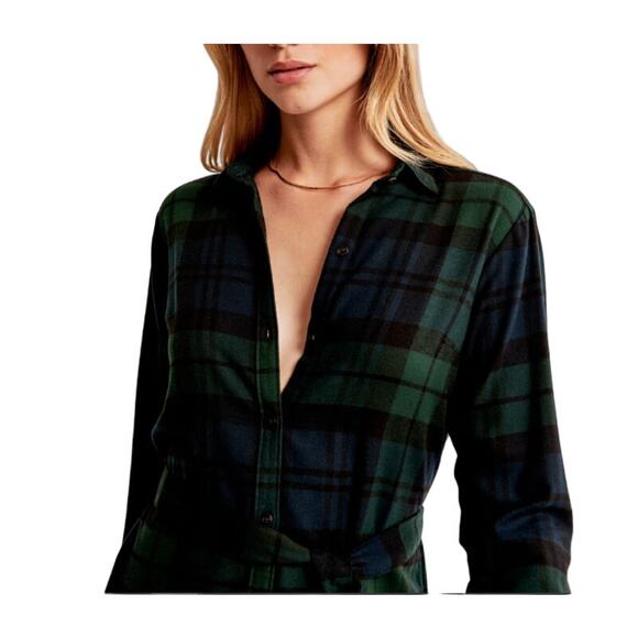 Abercrombie & Fitch Flannel Shirt Dress XST - Picture 9 of 10